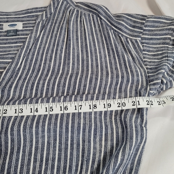 Old Navy Striped Linen Blend Resort Beachy Romper/Jumper Women's Size Large - Picture 9 of 11